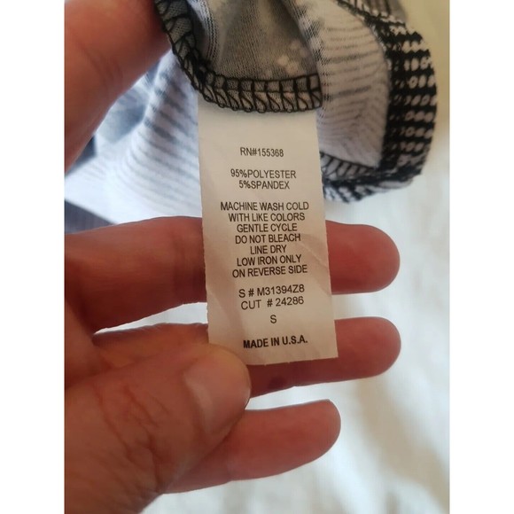 Bleeker & McDougal Womens Blouse Size Small High Low Safari Print White Black - Picture 11 of 12